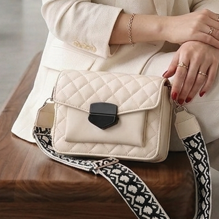 Kathryn - Vegan Leather Quilted Crossbody Bag