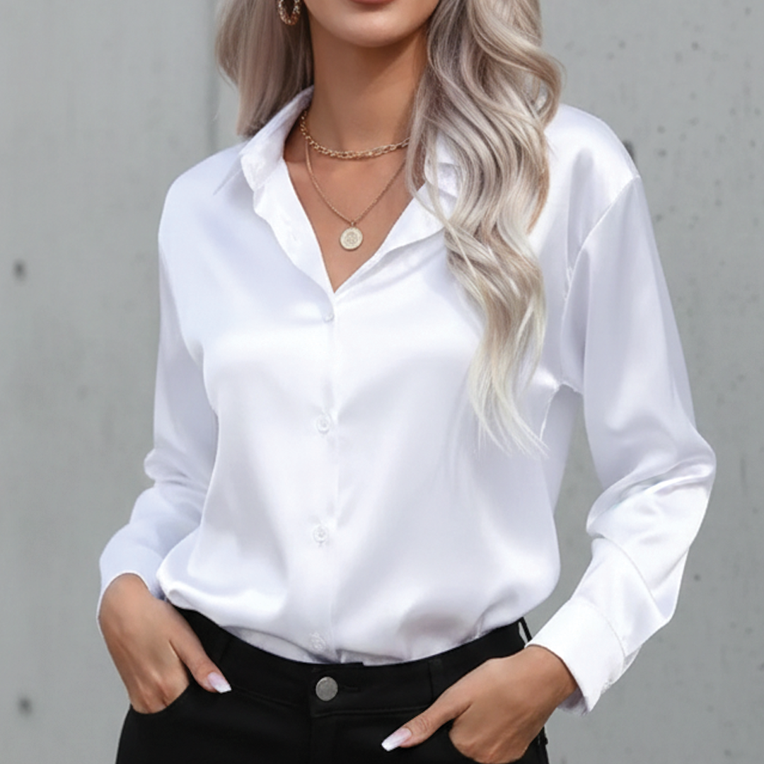 Camila - Flowy Satin Blouse