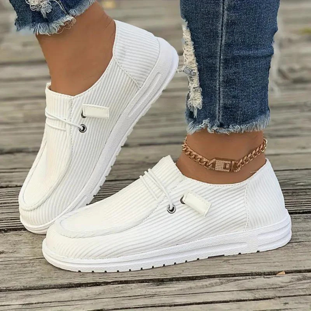 Margaret - Ribbed Slip-On Flats