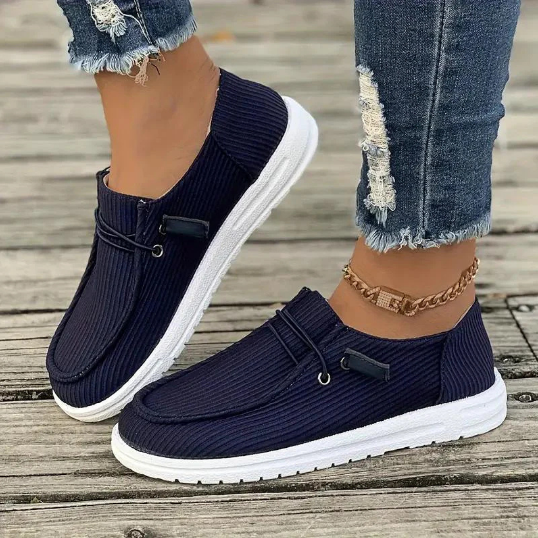 Margaret - Ribbed Slip-On Flats