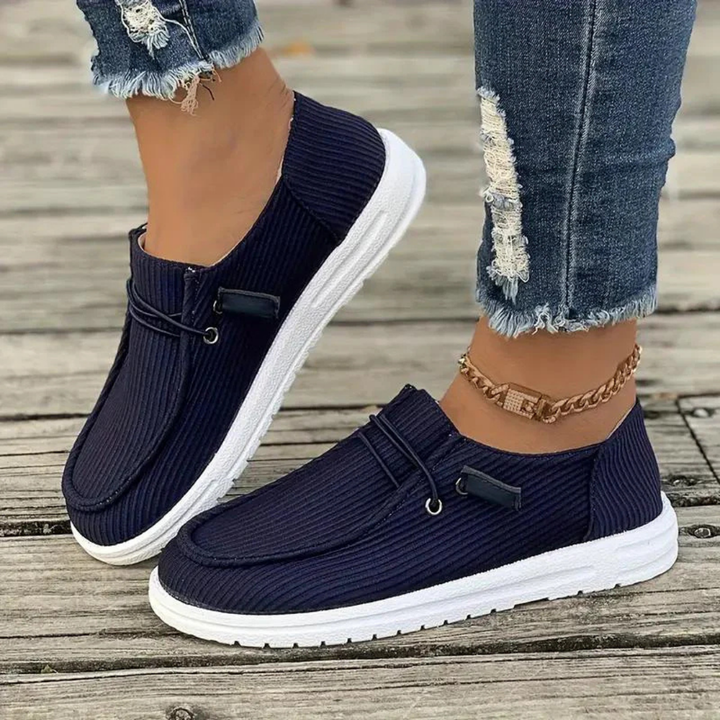 Margaret - Ribbed Slip-On Flats