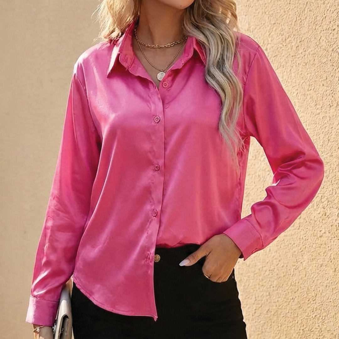 Camila - Flowy Satin Blouse