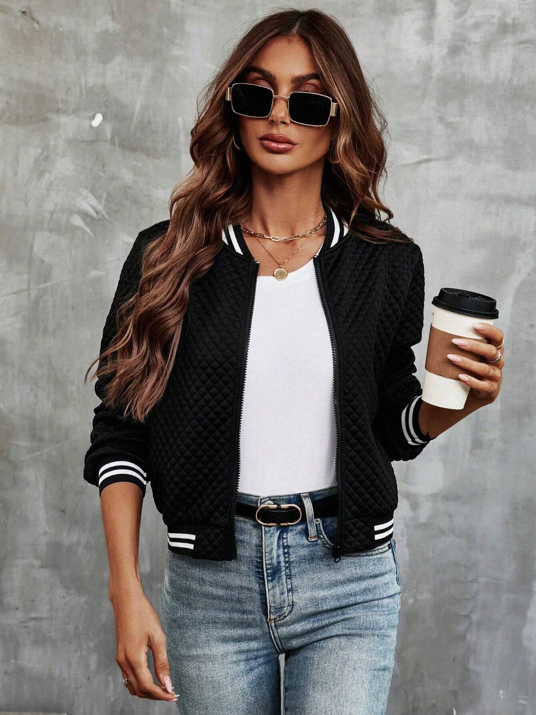 Luna - Cropped Bomber Jacket