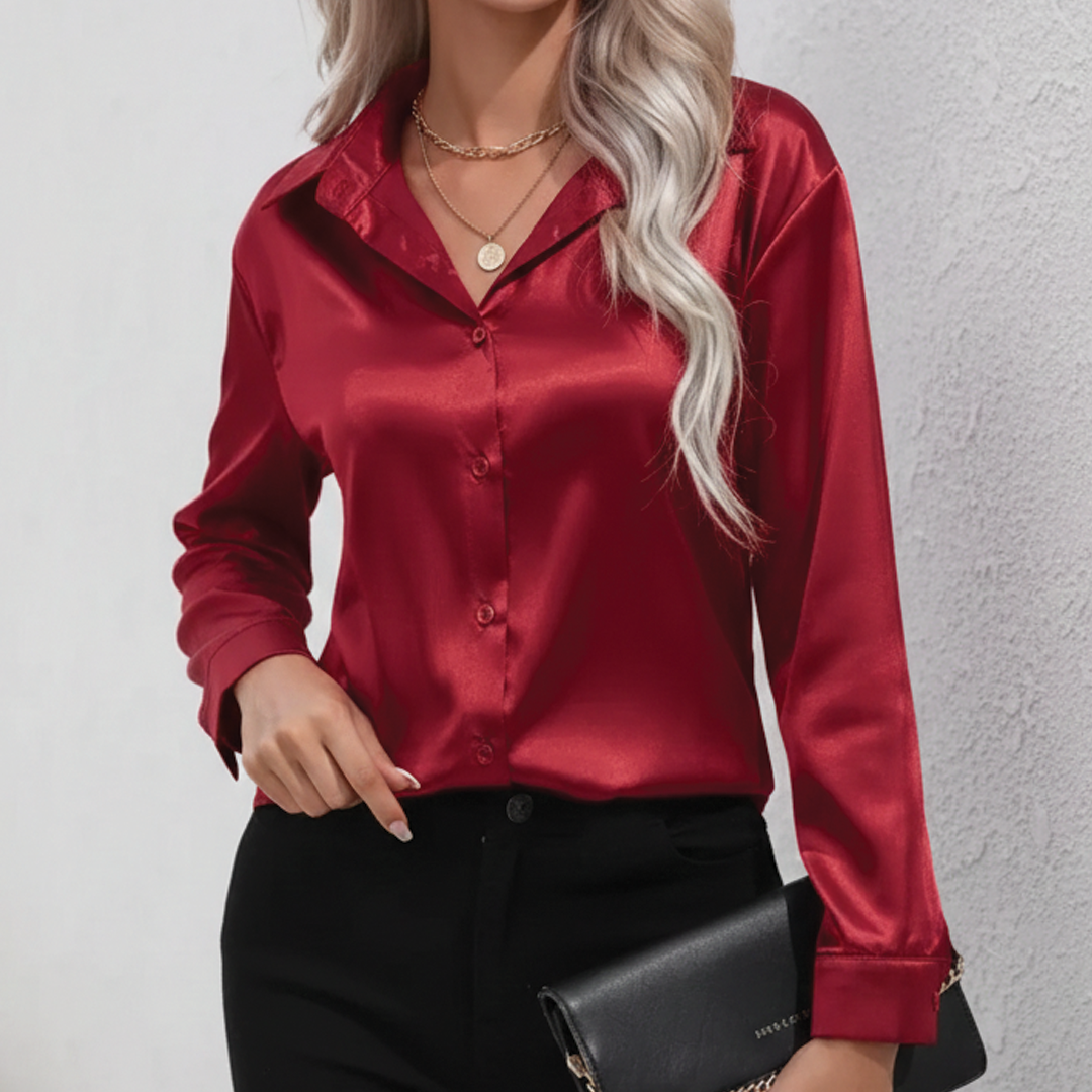 Camila - Flowy Satin Blouse