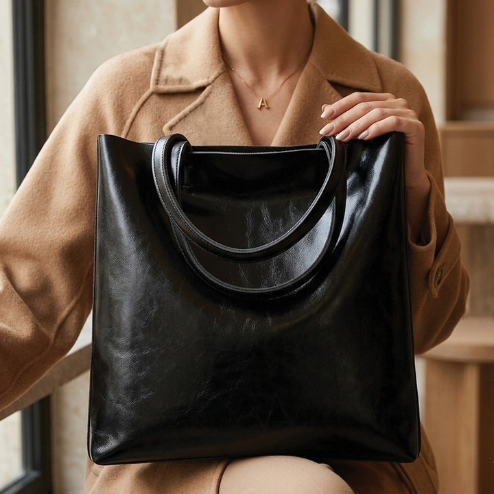 Holly - Leather Structured Tote Bag