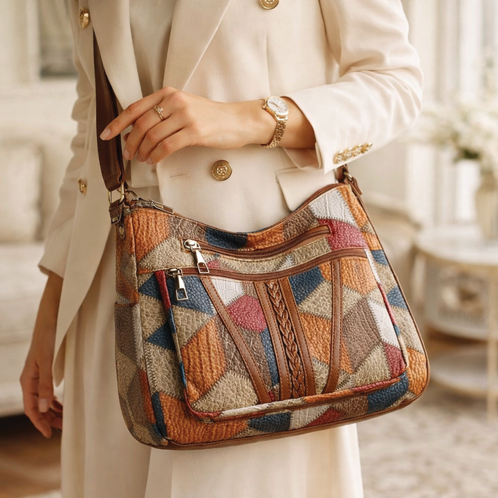 Pamela - Vegan Leather Patchwork Shoulder Bag