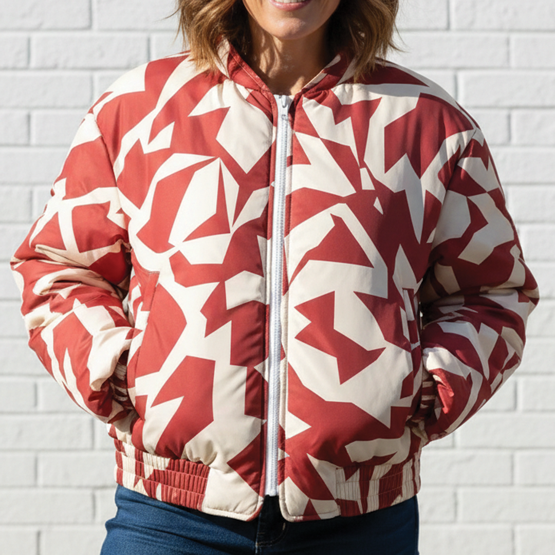 Camila Printed Padded Short Coat