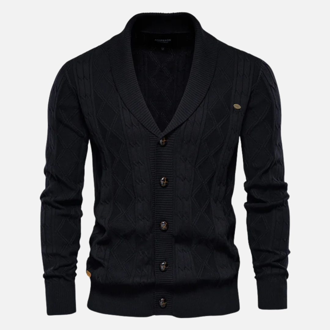 James - Argyle Knit Cardigan