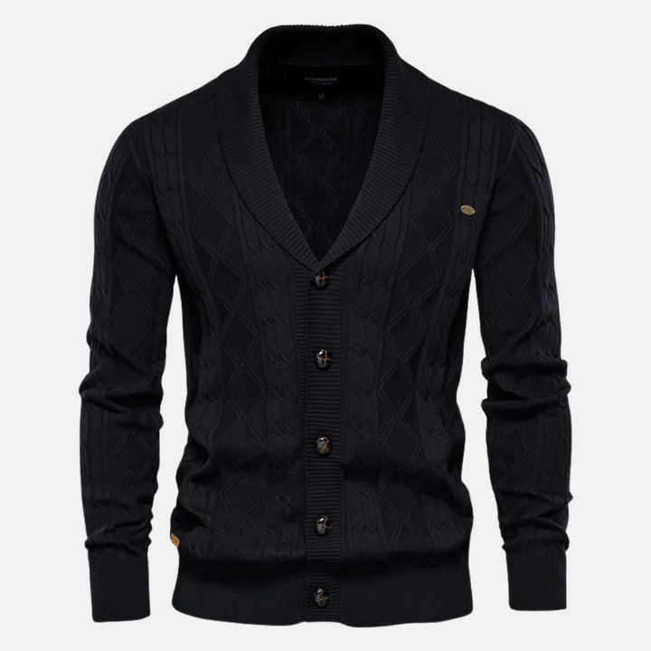James - Argyle Knit Cardigan