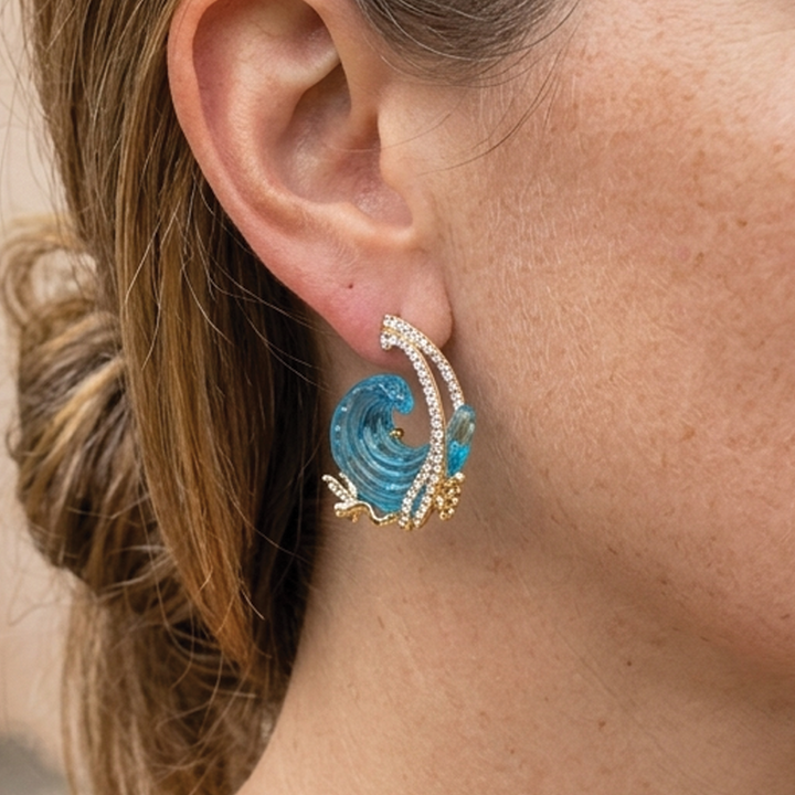 Jessica - Wave Hoop Earrings