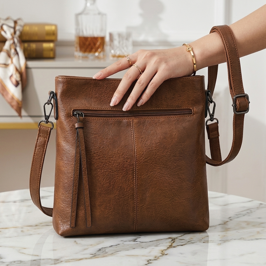 Anna - Vegan Leather Slim Crossbody Bag
