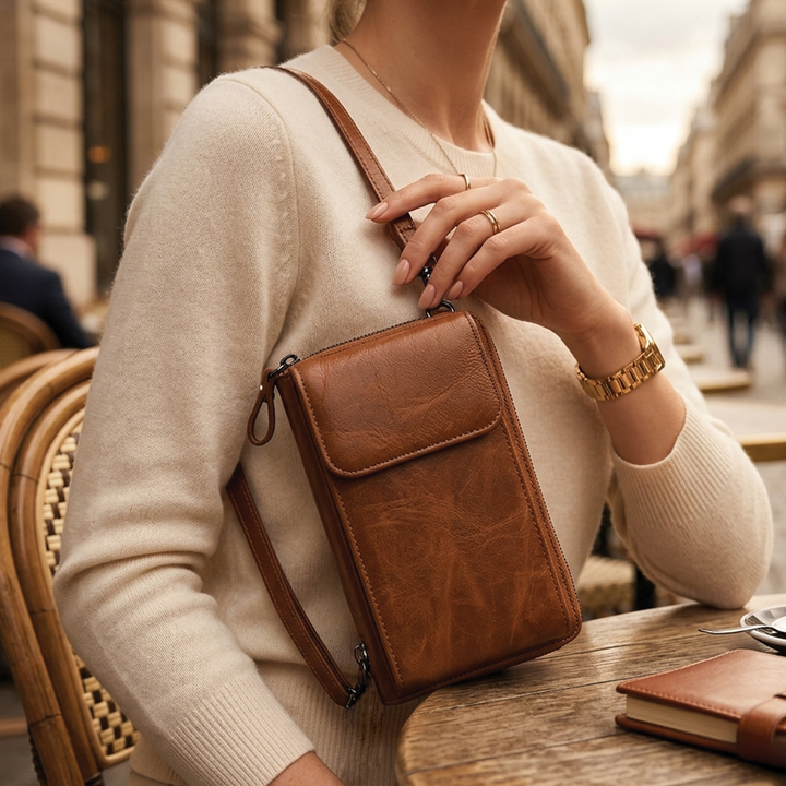 Ann - Vegan Leather Crossbody Wallet Bag