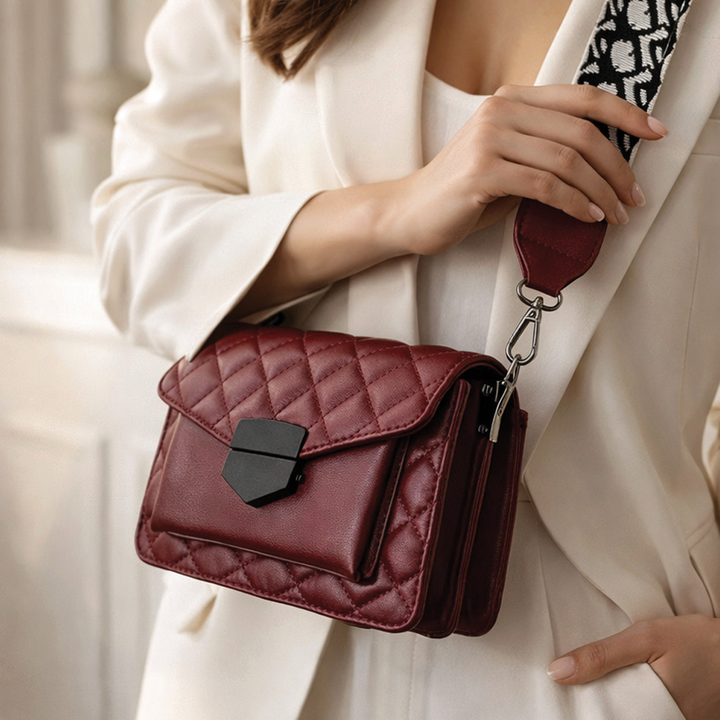 Kathryn - Vegan Leather Quilted Crossbody Bag