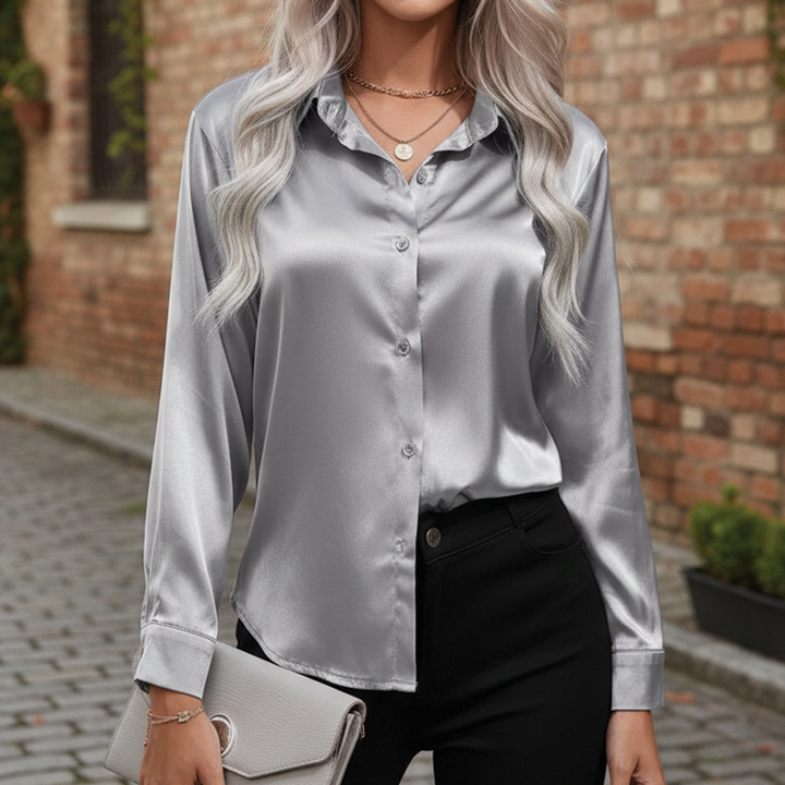Camila - Flowy Satin Blouse