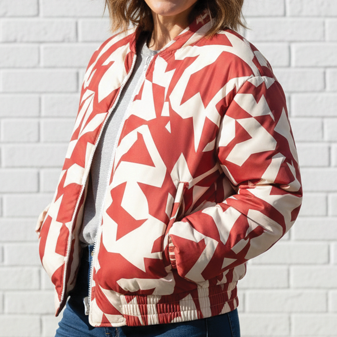 Camila Printed Padded Short Coat