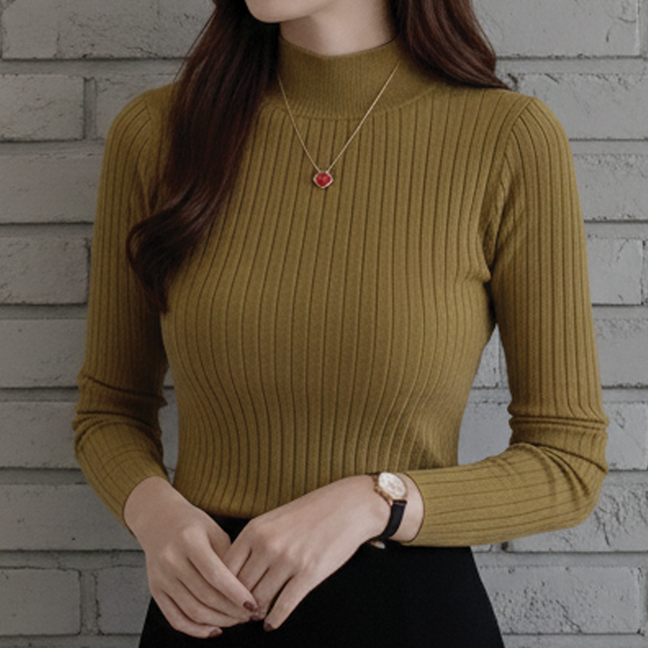 Aurora - Ribbed Turtleneck Top