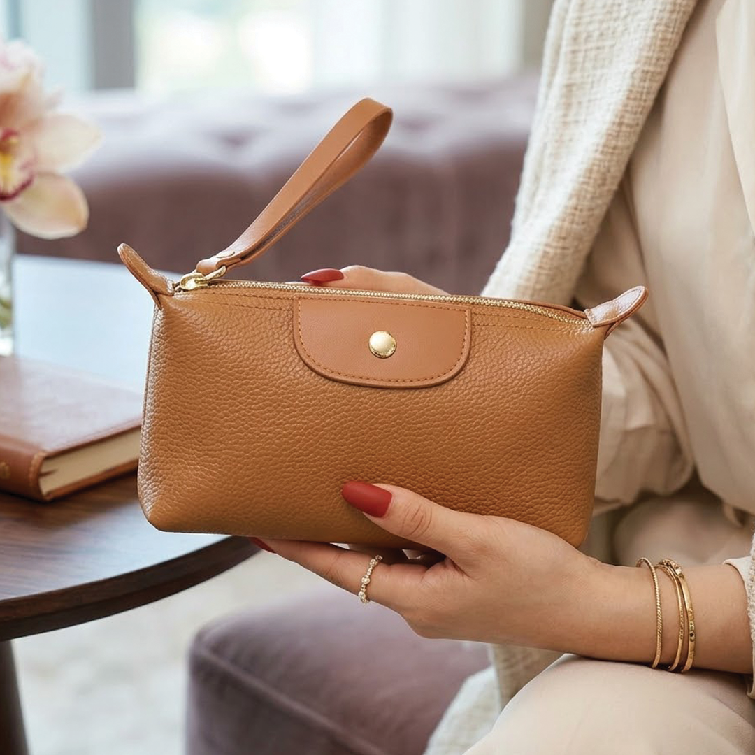 Anne - Vegan Leather Wristlet Clutch Bag