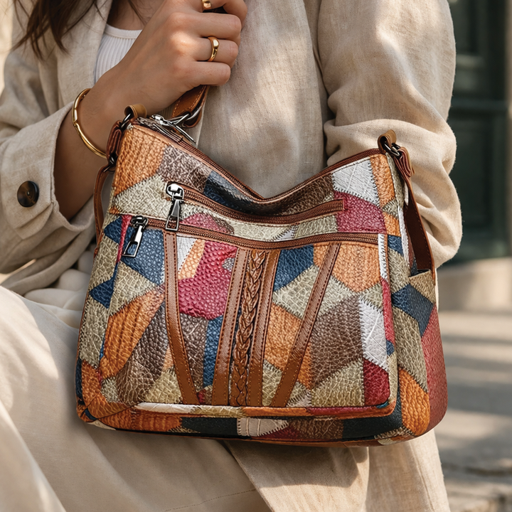 Pamela - Vegan Leather Patchwork Shoulder Bag