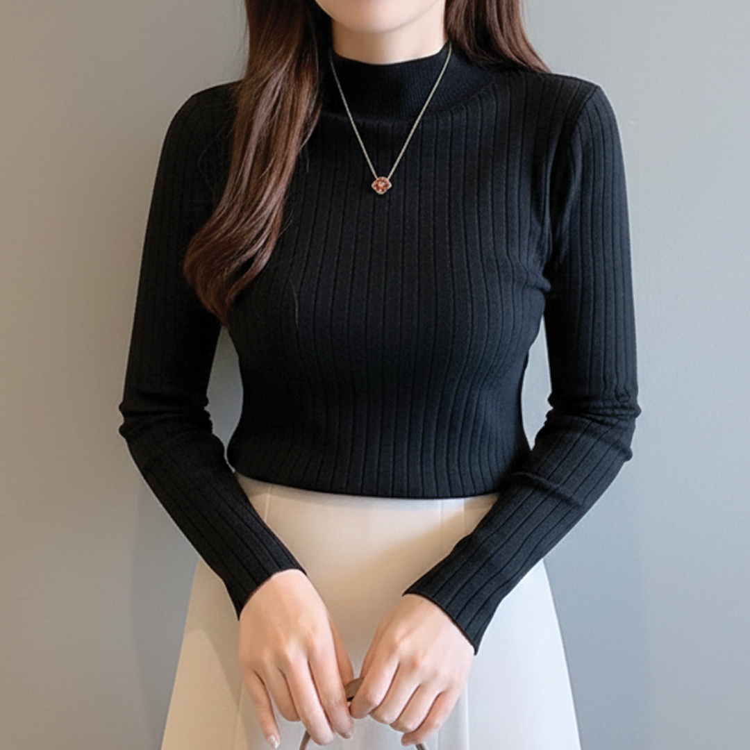 Aurora - Ribbed Turtleneck Top