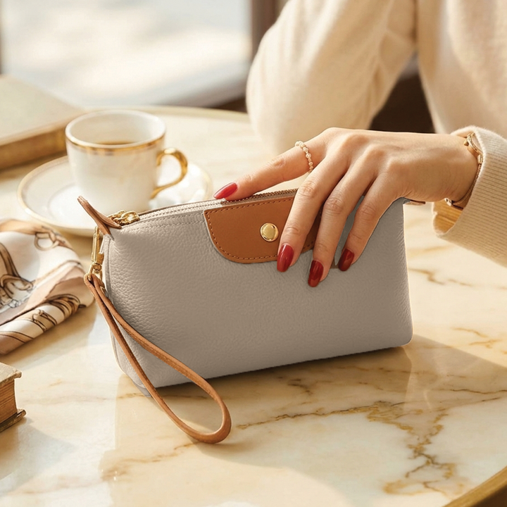 Anne - Vegan Leather Wristlet Clutch Bag