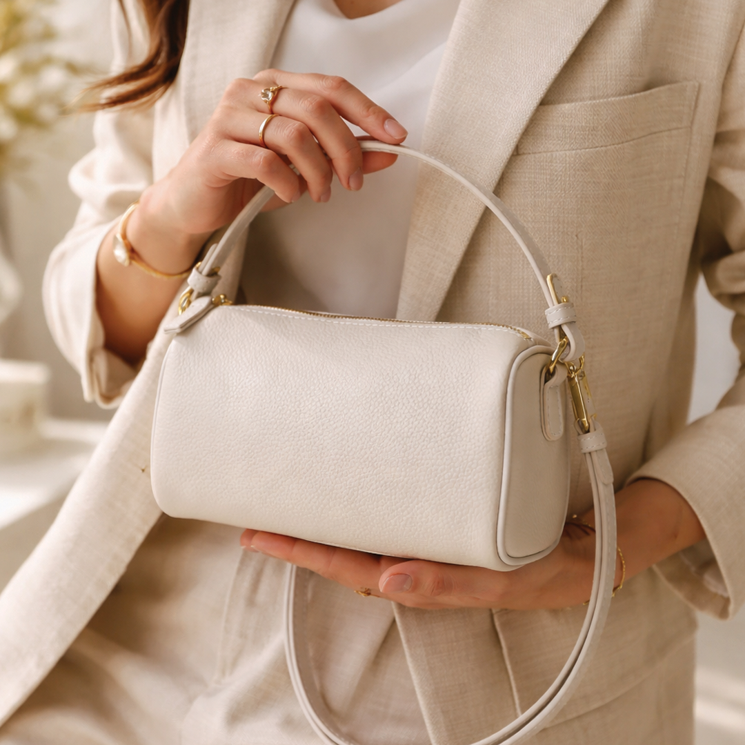 Angela - Shoulder Leather Baguette Bag
