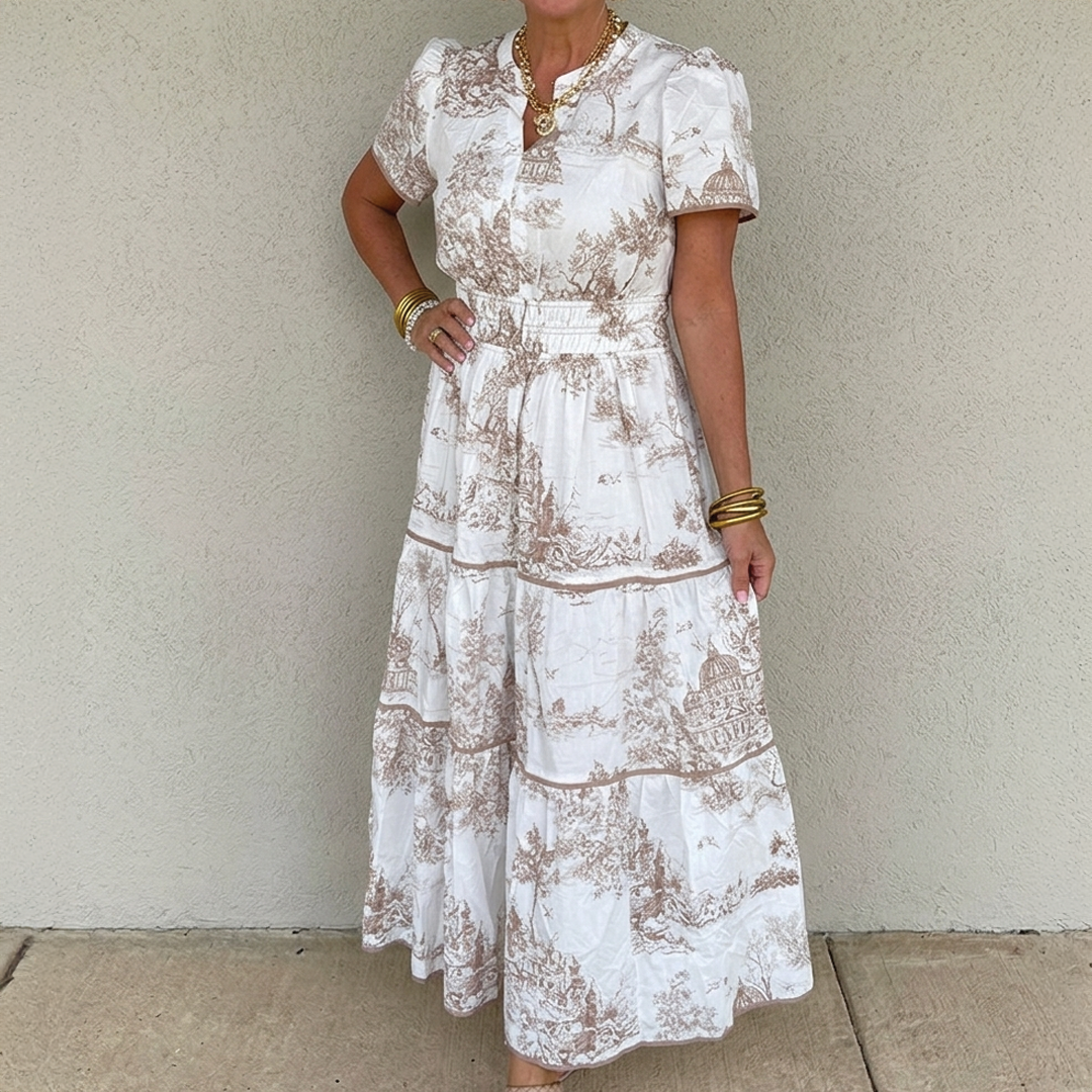 Nova - Toile Print Maxi Dress