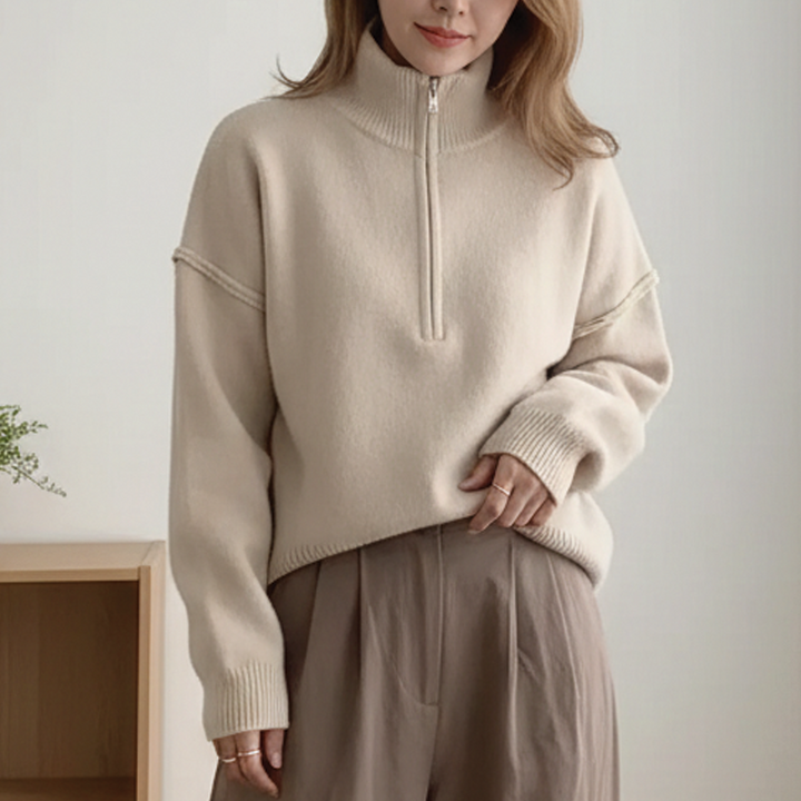Aurora - High Neck Knit Sweater