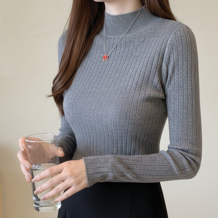 Aurora - Ribbed Turtleneck Top