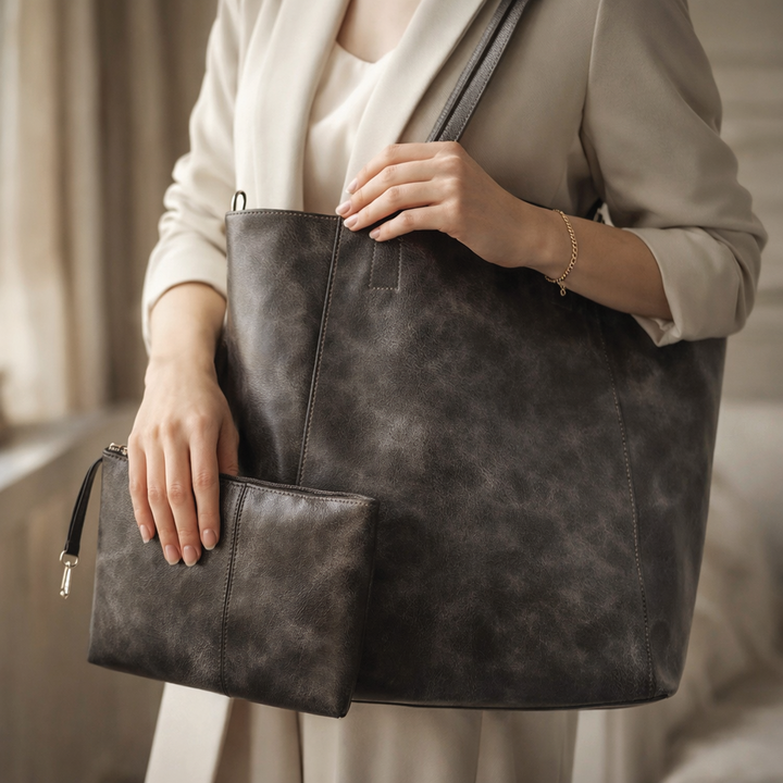Heather - Vegan Leather Tote Bag