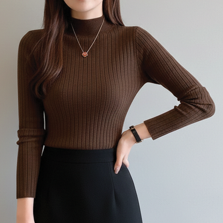Aurora - Ribbed Turtleneck Top