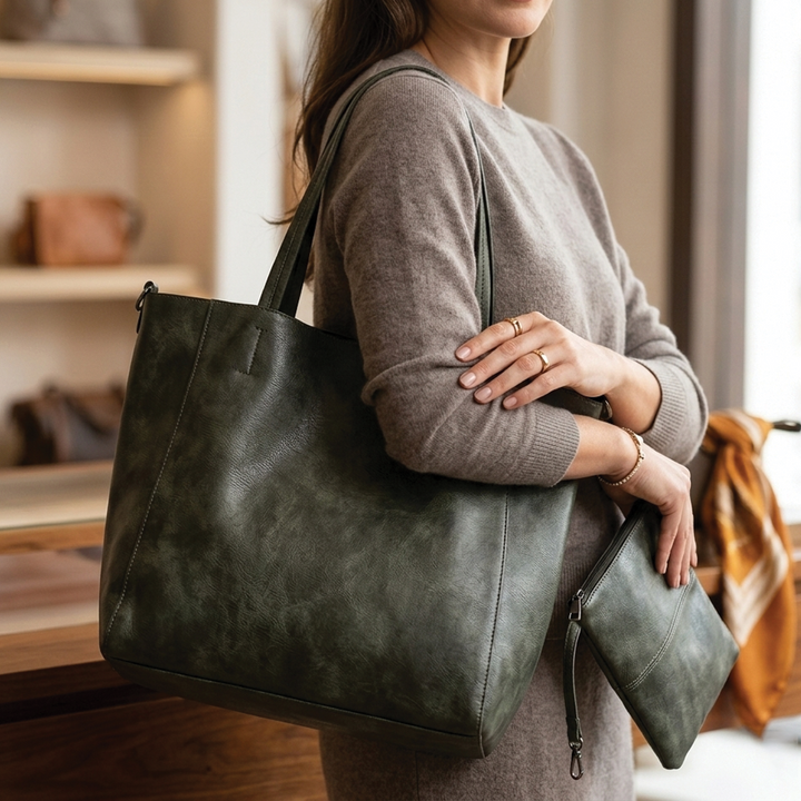 Heather - Vegan Leather Tote Bag