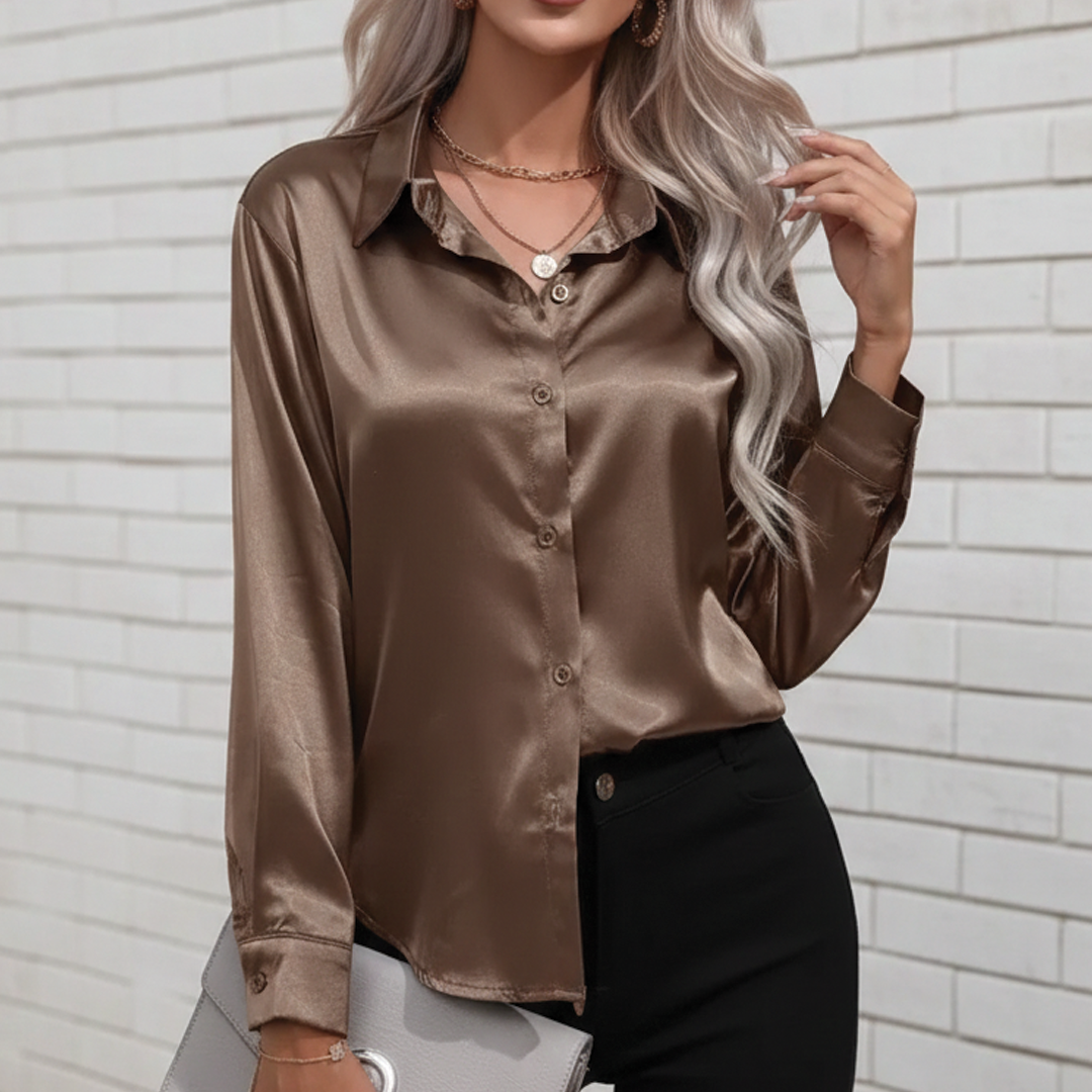 Camila - Flowy Satin Blouse