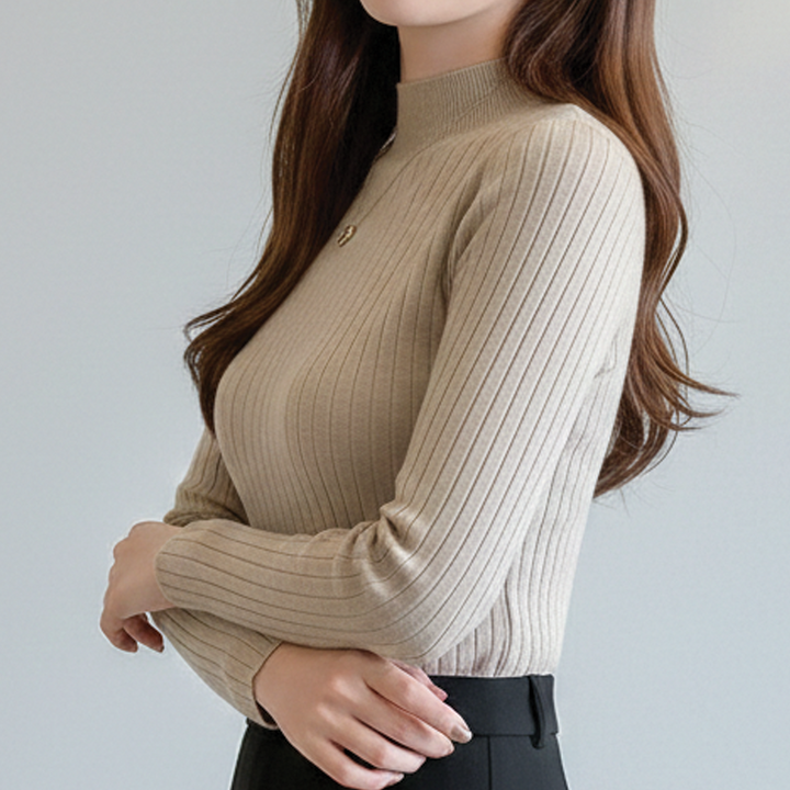 Aurora - Ribbed Turtleneck Top