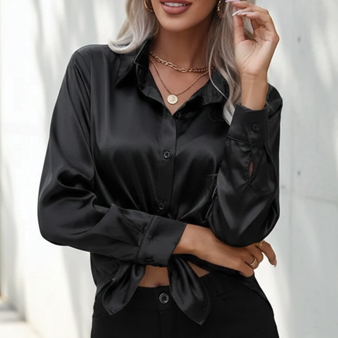 Camila - Flowy Satin Blouse
