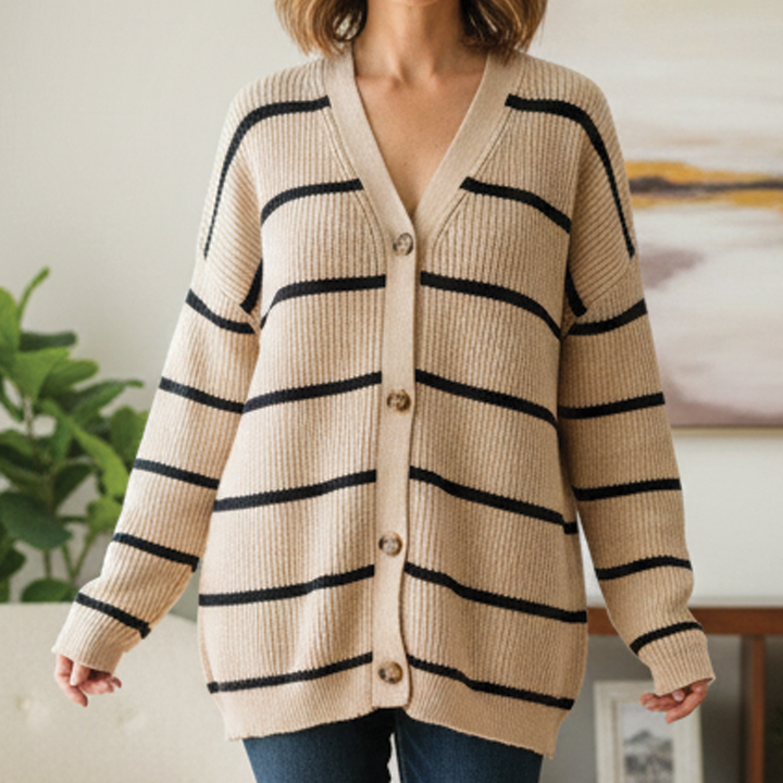Anna - Striped Knit Cardigan