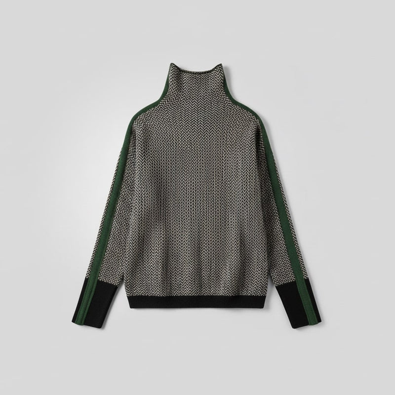 Emma - Geometric Mock Neck Sweater