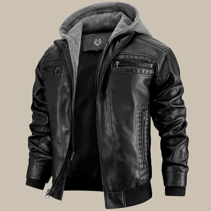 Parker - Vegan Leather Hooded Jacket