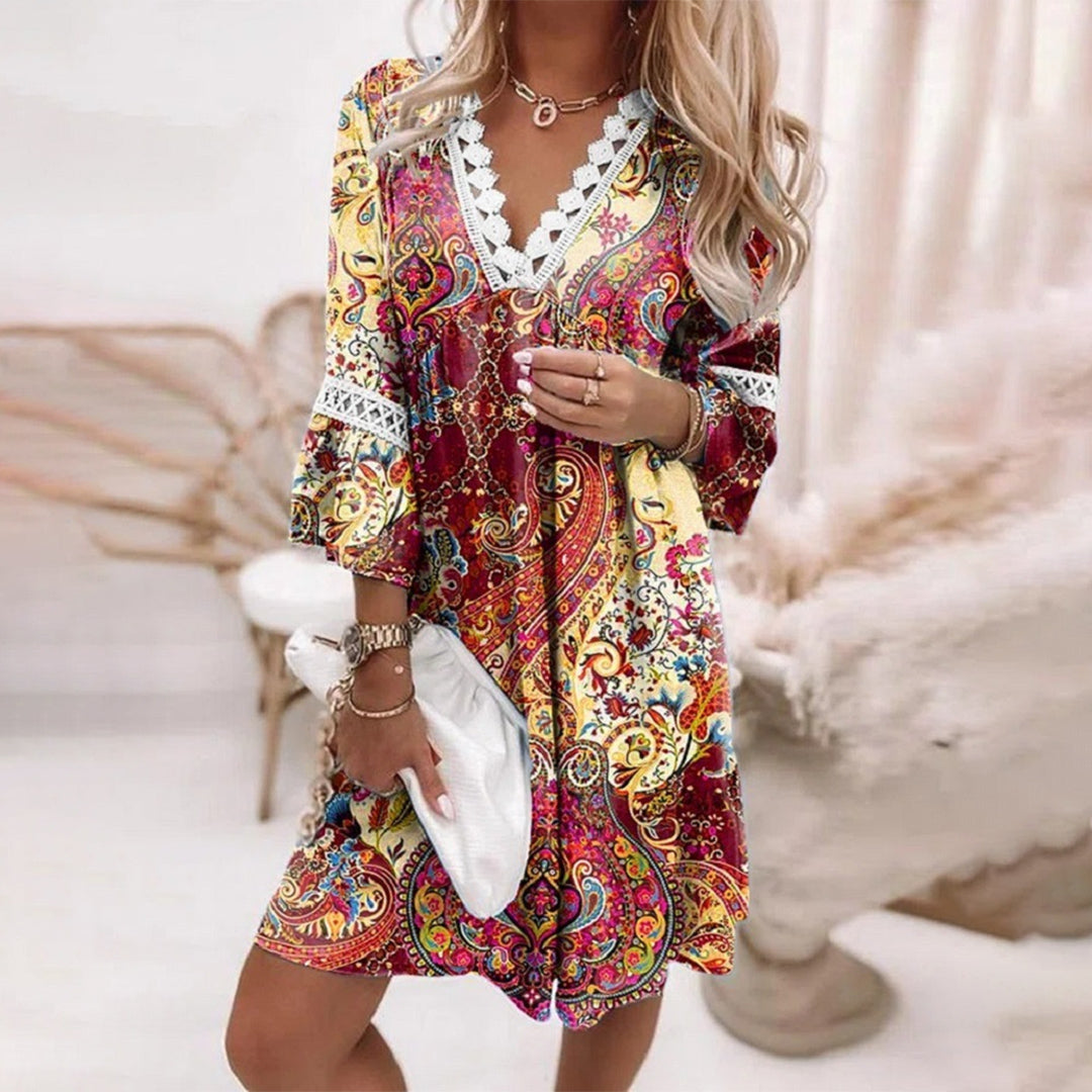 Leah - Lace Trim Summer Dress
