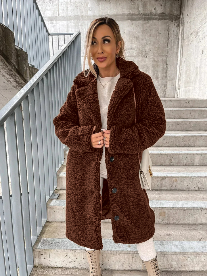 Emma - Elegant Plush Trench Coat