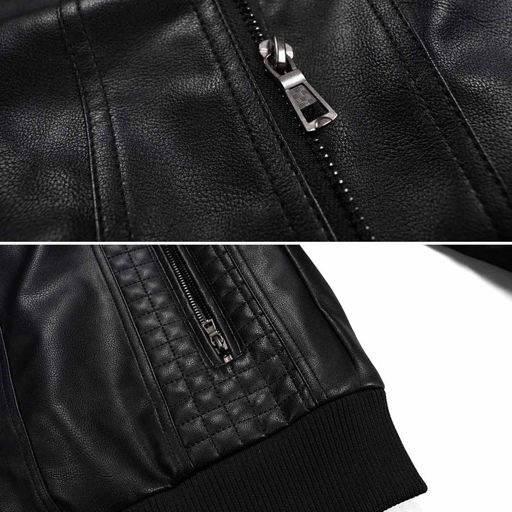 Parker - Vegan Leather Hooded Jacket