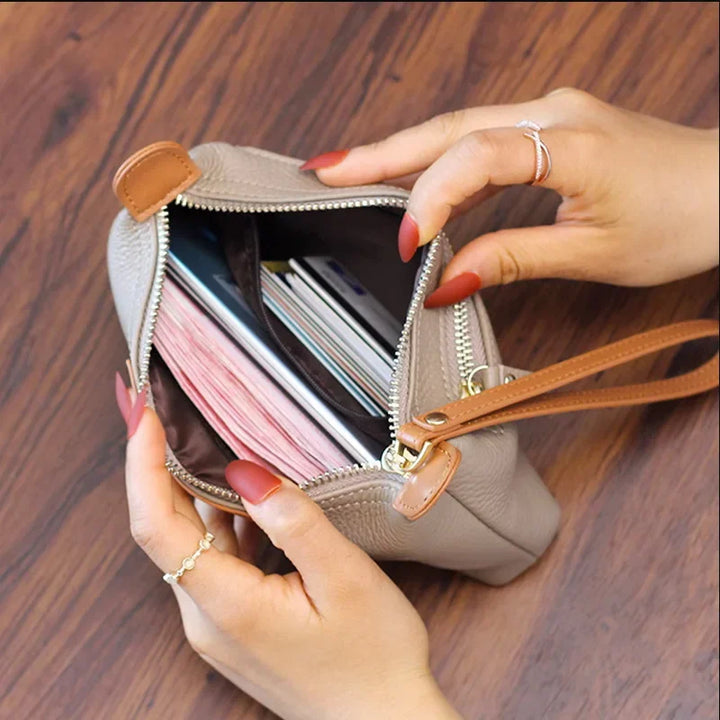 Anne - Vegan Leather Wristlet Clutch Bag