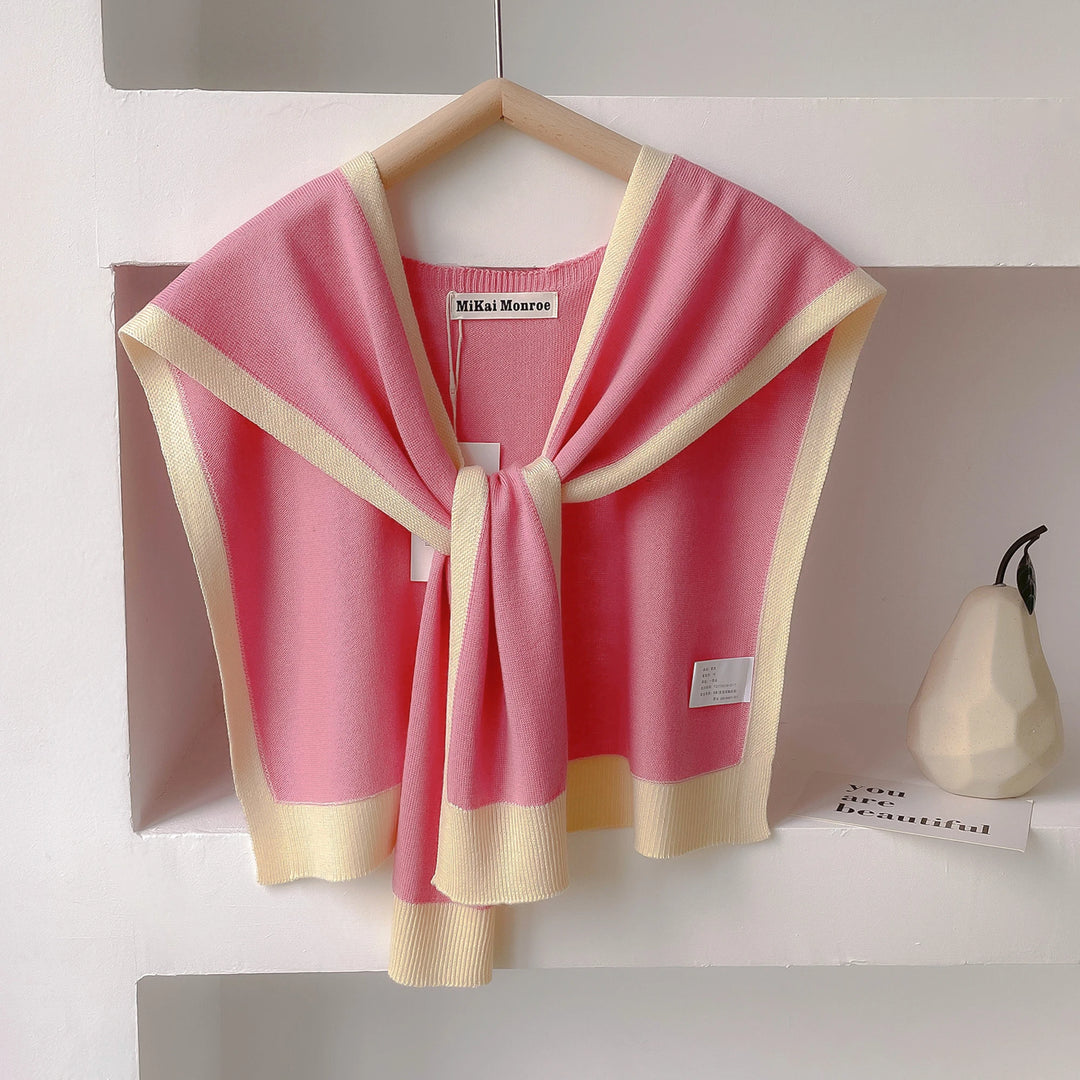 Emma – Striped Knit Shoulder Shawl
