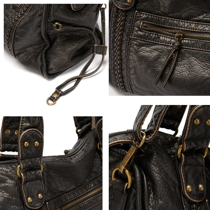 Claire - Vegan Leather Structured Shoulder Handbag