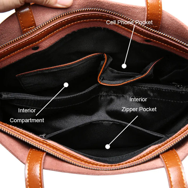 Holly - Leather Structured Tote Bag