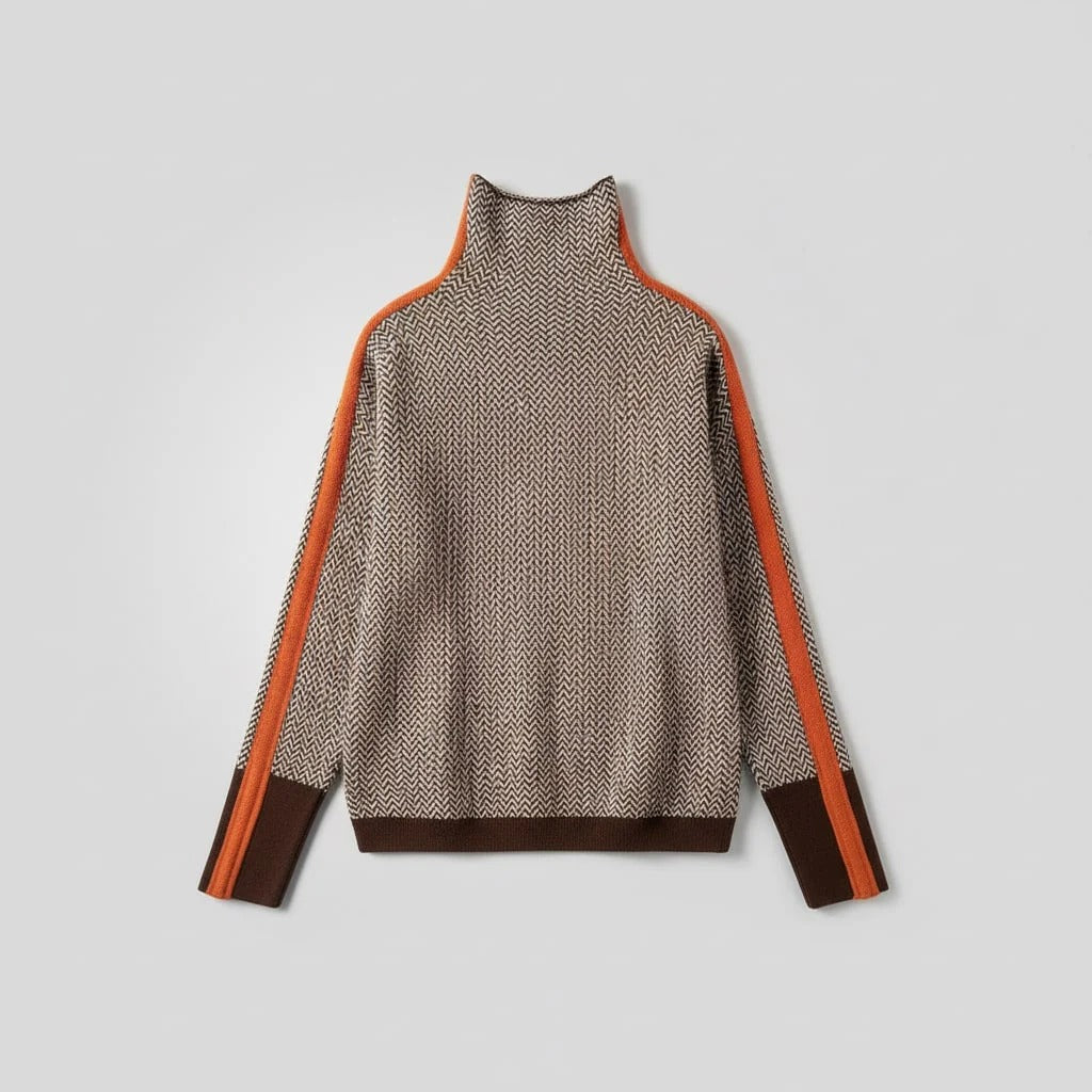 Emma - Geometric Mock Neck Sweater