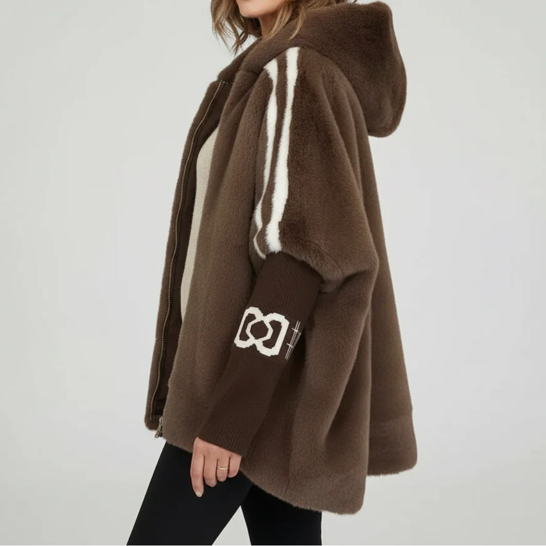 Helen - Hooded Faux Fur Statement Jacket