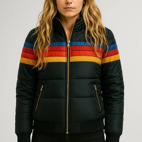 Mayla - Retro Striped Insulated Puffer