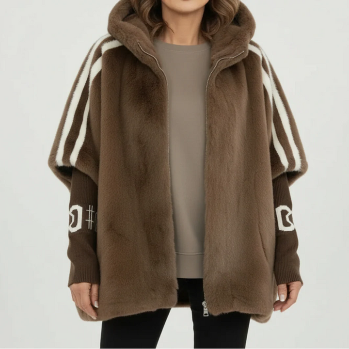 Helen - Hooded Faux Fur Statement Jacket
