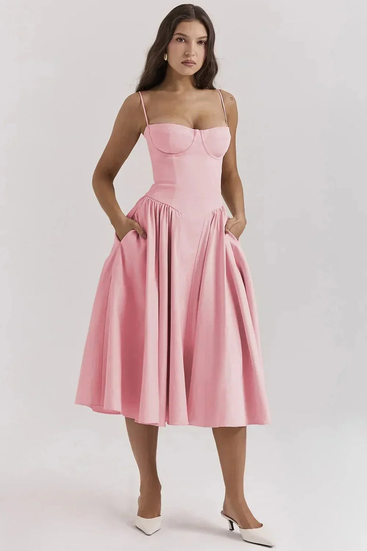 Natalie - Pleated Midi Dress